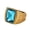 Gold Blue, variant on Vintage Square Agate Signet Ring Stainless Steel Simple Pink Gemstone Thumb Ring for Men Gold Size 10
