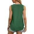 thumbnail image 7 of Lenpel Tank Top for Women Summer Casual V Neck Curved Hem Eyelet Embroidered Sleeveless T Shirts Loose Tunic Blouses, 7 of 7