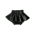 thumbnail image 3 of Kiapeise Baby Girl Pu Leather Tutu Skirt Toddler High Waist Ruffle Pleated Fashion Solid Mini Skort Skirts Outfit Clothes, 3 of 5
