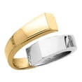 thumbnail image 1 of 14K White and Yellow Gold Square Overlapping Ring Band, 1 of 5