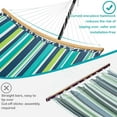 thumbnail image 5 of ZOPan Hammock with Stand, Heavy-Duty Padded Hammock & Steel Stand Set w/Pillow & Carry Bag, Outdoor/Indoor Hammock with Stand Set for 2–3 People, 475Lb Capacity - Green Stripe, 5 of 9