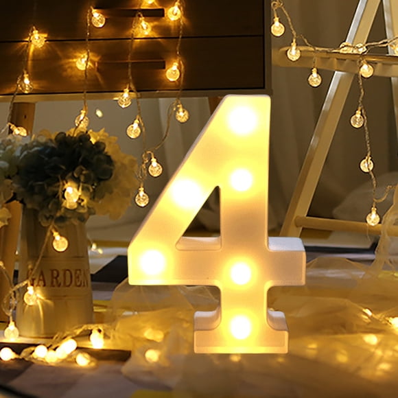 Fiudx Luces Led Digitales, Diseño de Plástico Blanco, de Pie o Colgante, Bombillas Led de Color Blanco Cálido, Ideales para Decoración de Fiestas y Festividades, Uso En Interiores, Tamaño 22 X 14,8 X