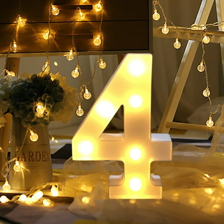 

Kuluzego Alphabet LED Digital Lights Light Up White Plastic Digital Standing Hanging 4