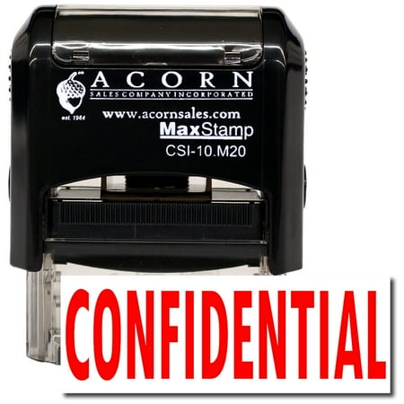 Confidential Ink Stamp - Self-Inking Confidential Stamp with Orange Ink