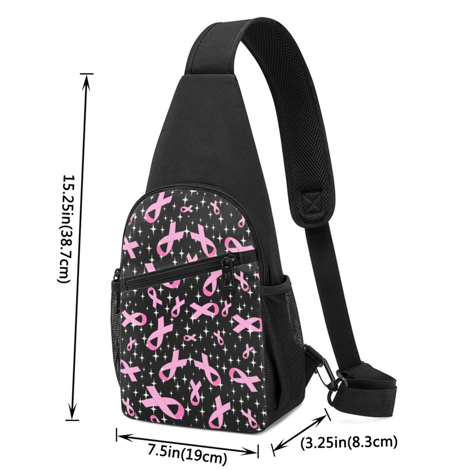 Xecao's Breast Cancer Awareness (2) Print Sling Bag: A Versatile Chest, Shoulder, and Crossbody Backpack for Casual Days Out, Perfect for Both Men and Women