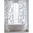 thumbnail image 5 of Blue Leaves Sheer Curtains 96 Inch Length 2 Panels Set Window Treatments, Summer Botanical Elegant Pastoral Rod Pocket Semi Curtains for Living Room/Bedroom/Kitchen Décor, 104"W x 96"L, 5 of 7