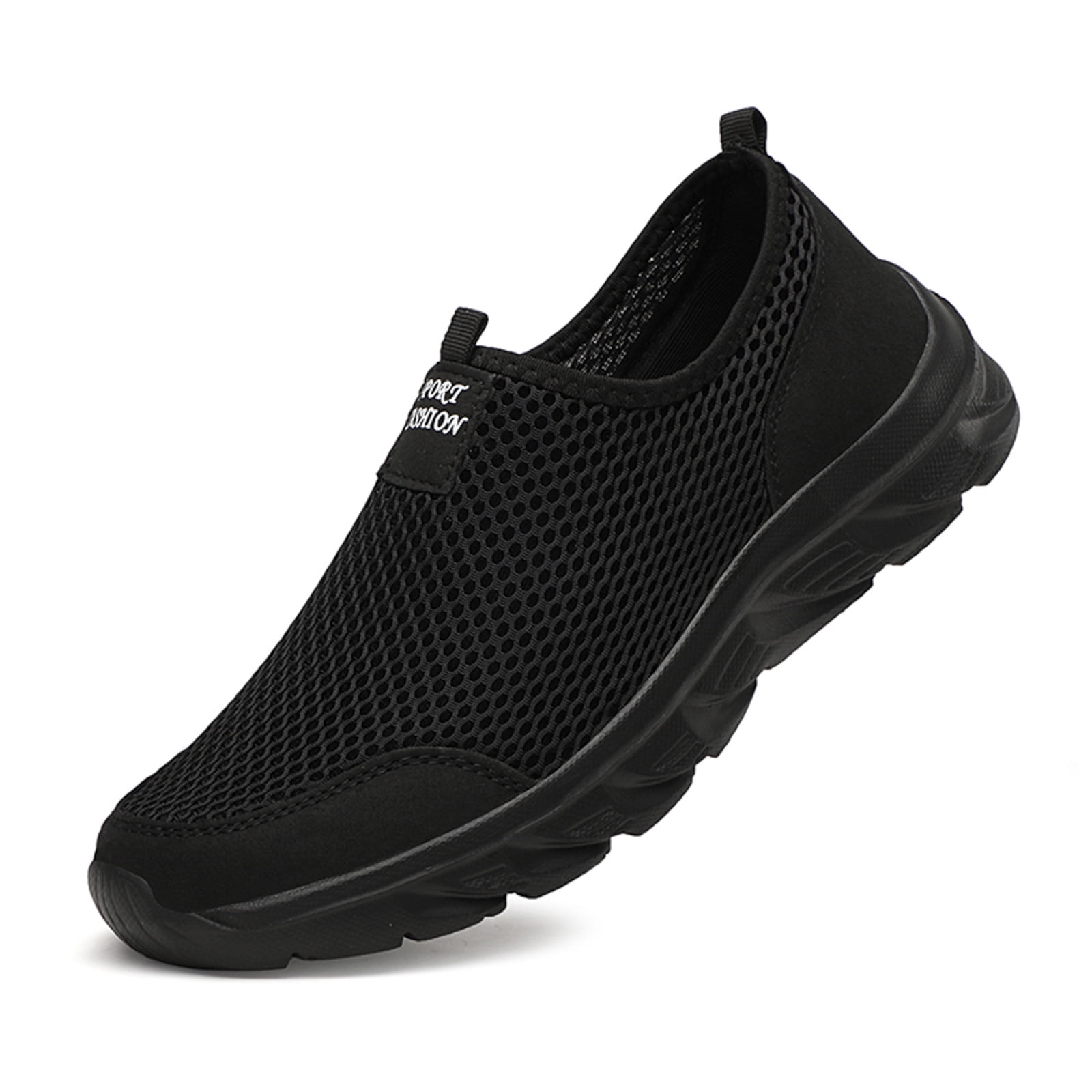 Caqnni Men's Casual Sneakers Lightweight Support Walking Tennis (Black,40)