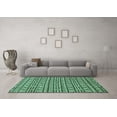 thumbnail image 3 of Ahgly Company Machine Washable Indoor Rectangle Abstract Turquoise Blue Modern Area Rugs, 3' x 5', 3 of 4