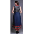 thumbnail image 4 of Bimba Indigo Blue2 Shibori Indian Kurtis For Women Solid Readymade Anarkali Dress Printed Indian Kurti Small, 4 of 6