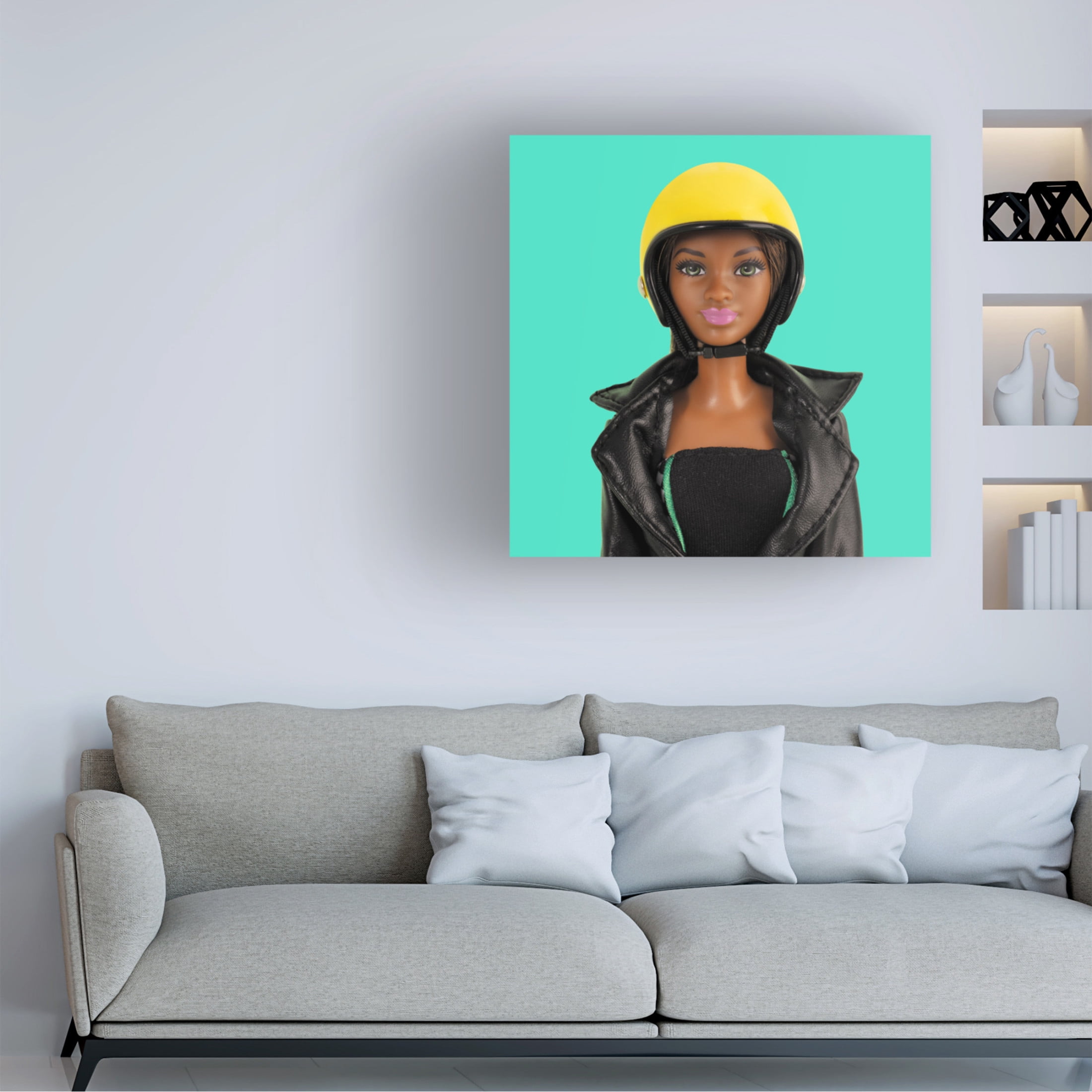 Canvas Wall Art - Julia Ramiro 'Safety First.1' Wall Art for Living Room, Bedroom, or Office Décor by Trademark Fine Art - 24 x 24 Inches