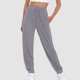 thumbnail image 2 of Xudanell Cinch Bottom Sweatpants Women Baggy High Waisted Sweatpants Athletic Sweat Pants Workout Cotton Joggers with Pockets (M,Light Gray), 2 of 5