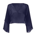 thumbnail image 4 of TGPMGRZ Womens Shrug Chiffon Cardigans Open Front Short Sleeve Bolero for Evening Dressy 2026 Navy Size XXL, 4 of 5