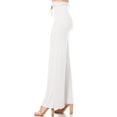 thumbnail image 2 of Women's Solid Casual Stretch Knit Elastic Waist tie Belt Wide Leg Pants, 2 of 5