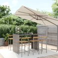 thumbnail image 1 of vidaXL 7 Piece Garden Bar Set Grey Poly Rattan& Solid Wood Acacia, 1 of 4