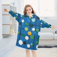 thumbnail image 5 of FORMRS Wearable Blanket Hoodie with Sleeves for Kids Cozy Flannel Sweatshirt, Blue Abstract, 5 of 7