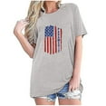 thumbnail image 2 of Pntutb Hauts Grande Taille Liquidation T-Shirt à Manches Courtes à Col Rond pour Femmes avec Imprimé de Drapeau à la Mode Rabais, 2 of 4