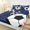 thumbnail image 3 of Feelyou Est Football Sleep Bed Sheets, Monogrammed V Blue King Sheets, 4pcs, 3 of 7