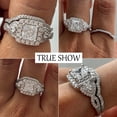 thumbnail image 3 of SFTING Wedding Ring Set for Women 925 Sterling Silver Bridal Ring Sets Princess Pear Cut Halo Engagement Rings Gift for Her Size 9, 3 of 6