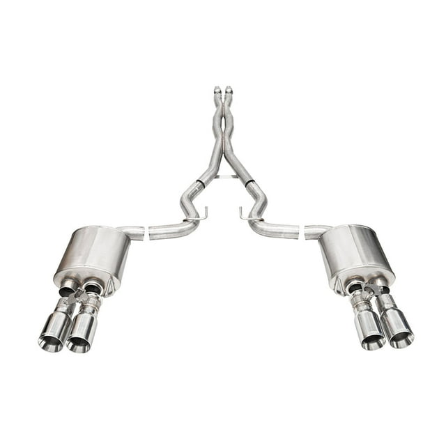 Corsa Performance Exhaust System Kit 21260 Xtreme Cat Back System; 304 Stainless Steel; With Mufflers; 3 Inch Pipe Diameter; Dual Exhaust With Dual Exit; Split Rear Exit