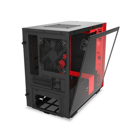 NZXT - H210i Mini ITX Tower Case with Tempered Glass - Red/Matte Black