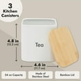 thumbnail image 3 of Coffee Tea Sugar Container Set Stainless Steel Kitchen Canister Set with Bamboo Lids ( Pieces oz), 3 of 7