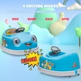 thumbnail image 2 of 12V Electric Ride on Kids Bumper Car w/Remote Control,360 Degree Spin,Push Rod Rocker Horse Function,3-Speeds Babies & Toddlers Bumping Car Ride on Toy Gift for 1-4 Years Children- Blue, 2 of 8