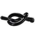 thumbnail image 6 of 8"W, 3"H Black Glass Handmade Abstract Twisted Loop Knot Sculpture, by DecMode (2 Count), 6 of 12