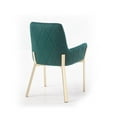 thumbnail image 3 of Limari Home Robin 18" Fabric and Stainless Steel Dining Chair in Green/Gold, 3 of 4