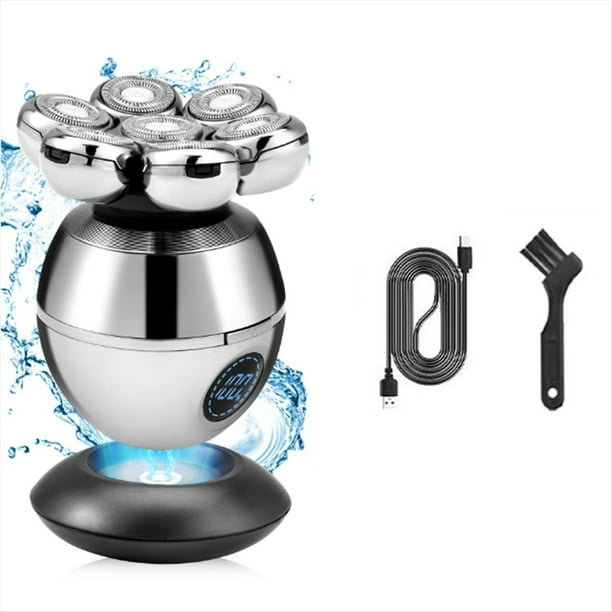 Afeitadora de Cabeza Eléctrica para Hombres Calvos Cortador Flotante 7D Cortadora de Barba Cortadora Afeitadora Impermeable Cortadora de Carga USB