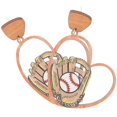 thumbnail image 1 of Wood Baseball Earrings for Women Sports Occasions Comfortable Fit Unique Look 1 Pair, 1 of 4