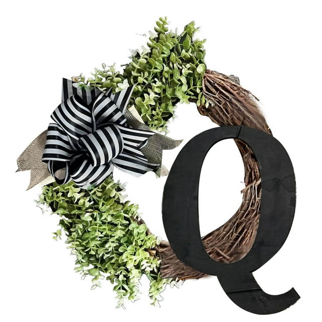 2 Packs 26 Last Name Letters All Year Round Wreaths, For Front Doors, Spring, Fall, Suitable for Wedding Decorations, Home Porches, Farmhouses, Yards, Garden Decorations, Gifts