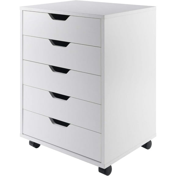 10519 Halifax 5-Drawer Composite Wood Cabinet White