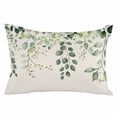 thumbnail image 2 of Green Eucalyptus Throw Pillow Covers, Vintage Leaves Flower Spring Summer Soft Breathable Pillow Cases with Invisible Zipper for Sleeping, Toddler Pillowcases for Couch Bed Sofa Chair 12x20 Inches, 2 of 6