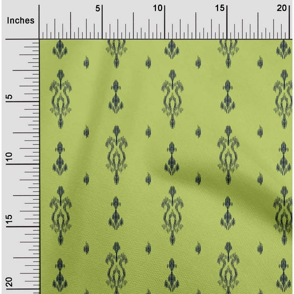 oneOone Silk Tabby Fabric Arrow & Paisley Ikat Printed Fabric 1 Yard 42 Inch Wide