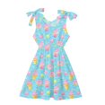 thumbnail image 5 of WOYY Girls Sleeveless Dress Summer Casual Cute Bow-Tie Straps A Line Midi Dress, 5 of 5