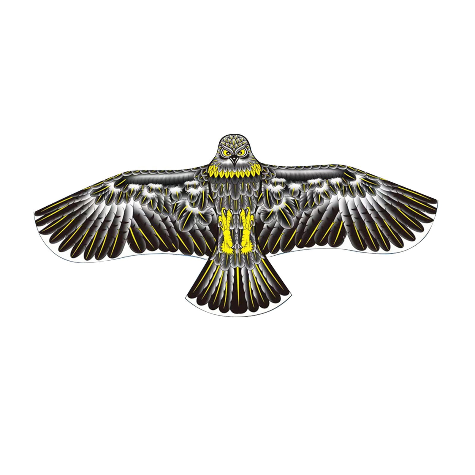 LeeQinersw Birds Kite Single Line Kite Fun 160cm Long Flying Kite Toy Outdoor Toys for Yard Eagle Shape Black