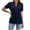 Navy, variant on BLVB Womens V Neck Short Sleeve Pleated T Shirts Fashion Summer Tops Casual Tunic Blouse Basic Tee Tops for Work