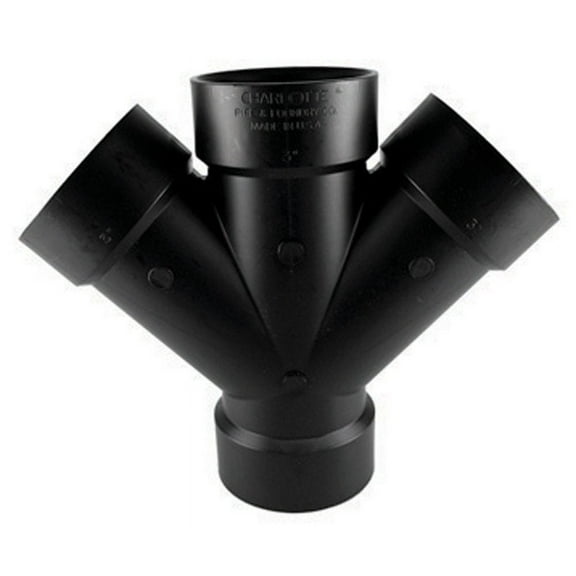 Charlotte Pipe 3 in. Hub x 3 in. Dia. Hub ABS Double Wye