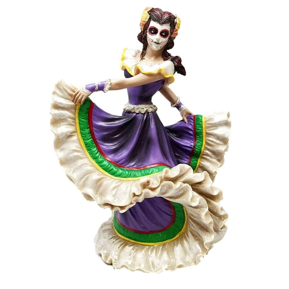 PTC 8 Inch Day of The Dead Mexican Female Dancer Statue Figurine