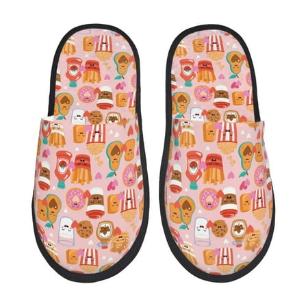 

Pofeuu Funny Food Print EVA Fuzzy House super light Slippers Slippers Scuff Outdoor Indoor Warm Cozy Plush Bedroom Shoes Soft Flat Comfy Anti-Slip-Medium