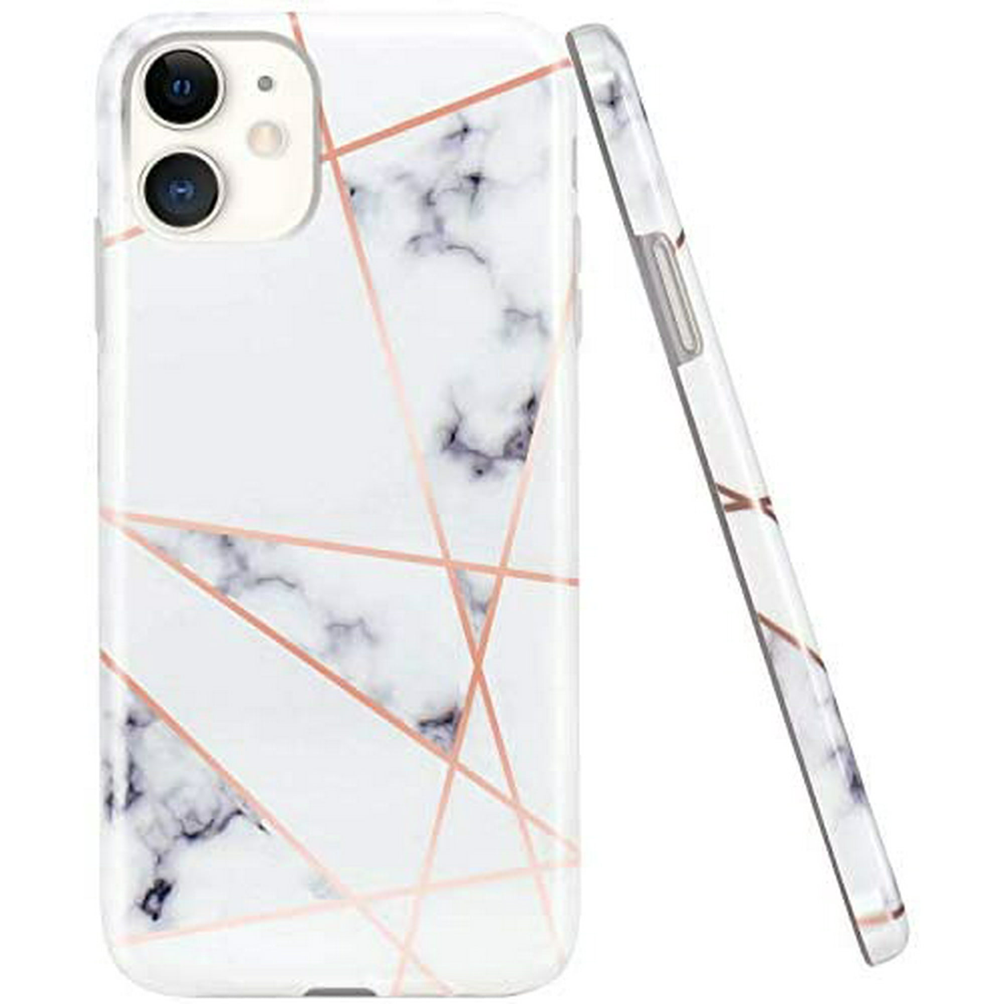 Jaholan Iphone 11 Case Shiny Rose Gold Geometric Marble Design Clear Bumper Tpu Soft Rubber Silicone Cover Phone Case Walmart Canada