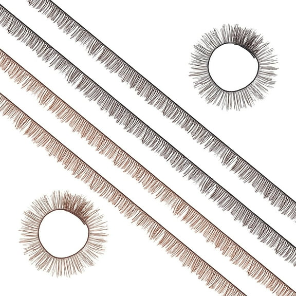 2 Colors 40 Strands Eyelashes Strips 200mm Long Bottom Lashes Cosplay Dolls Eye Make Up Accessory Reusable 3D Fake Eyelashes for Crafts Accessory Colorful