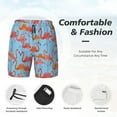 thumbnail image 4 of Kdxio Flamingo Print Men's Swim Trunks with Compression Liner 7 Inch Inseam Quick Dry Swim Shorts, 4 of 7