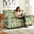 thumbnail image 5 of Xixirimido Recliner Slipcover 6-Pieces Lazyboy Cover for 2 Seat Recliner Chair Covers with Pockets Furniture Protector for Living Room Sofa Slipcover, Lemon and Florals Green, 5 of 8