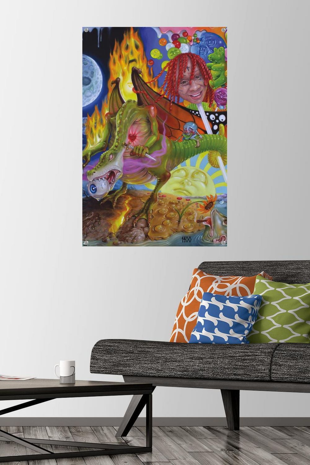 Trippie Redd - Trip at Knight Album Cover Wall Poster with Magnetic Frame, 22.375" x 34"