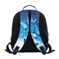 thumbnail image 2 of HUIACONG Blue Butterfly Glow Print 13.5 Inch Kids Backpack for Boys Girls, Water Resistant Large Capacity School Bookbag with Multi Pockets Breathable Padded Adjustable Straps for Travel Daily Use, 2 of 7