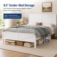 thumbnail image 2 of Miniyam Queen Bed with Barn Door Headboard and Footboard, Farmhouse Wood Platform Bed Frame, White, 2 of 7