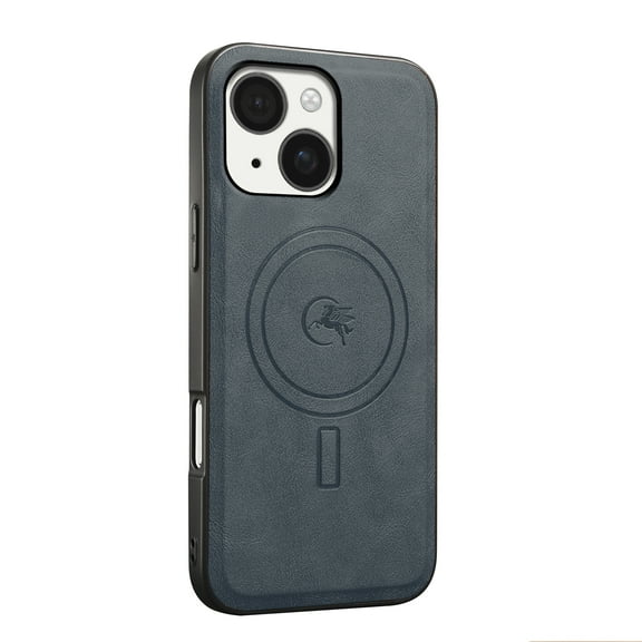 Magnetic Case for iPhone 14 Business Classic PU Leather Slim Soft Bumper Anti-Fingerprint Shockproof Protective Compatible with Magsafe Phone Cover For iPhone 14,Blue