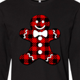 thumbnail image 4 of Inktastic Buffalo Plaid Gingerbread Man Long Sleeve T-Shirt, 4 of 5