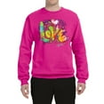 thumbnail image 2 of Wild Bobby, Colorful Rainbow Paint Love Streetwear Unisex Crewneck Graphic Sweatshirt, Fuschia, Medium, 2 of 3
